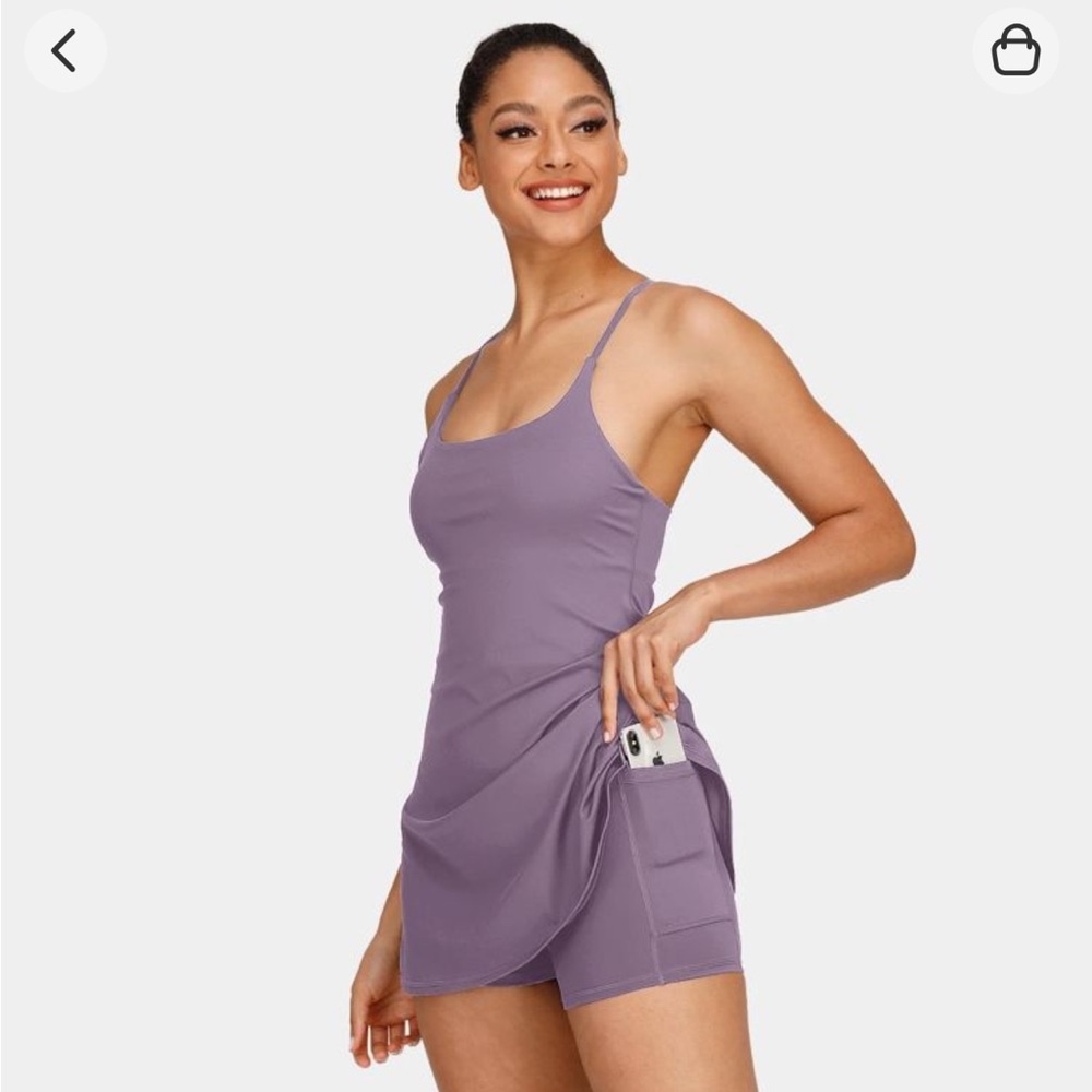 HALARA Everyday Cloudful 2-in-1 Flare Activity Dress in Color Gray Ridge